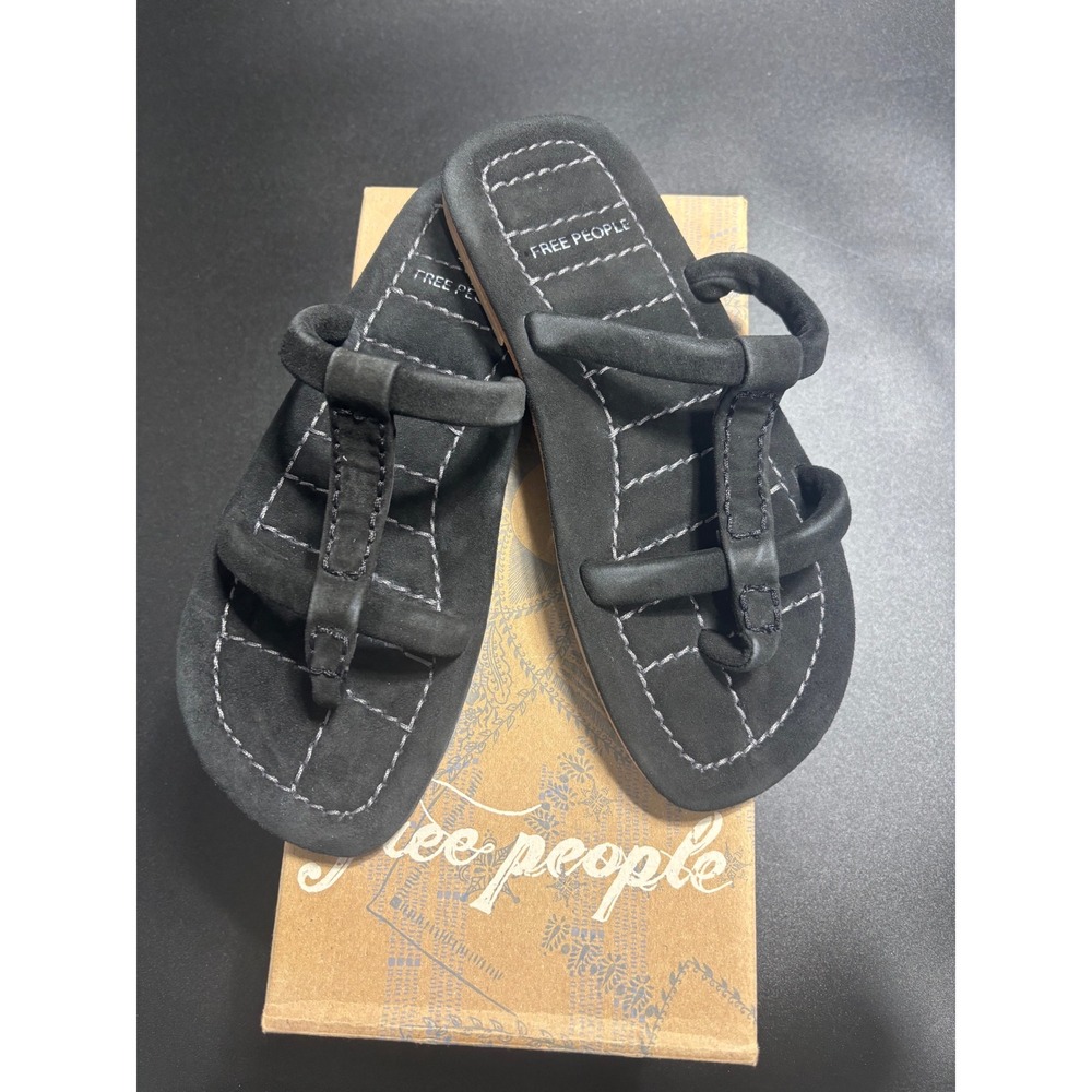 Free People‎ NIB Leather Haden Sandal in Black Size 6.5